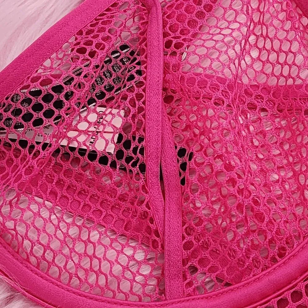 💕 NWT Victoria’s Secret Very Sexy Low Cut Demi Pink Mesh M-DD #7282 💕